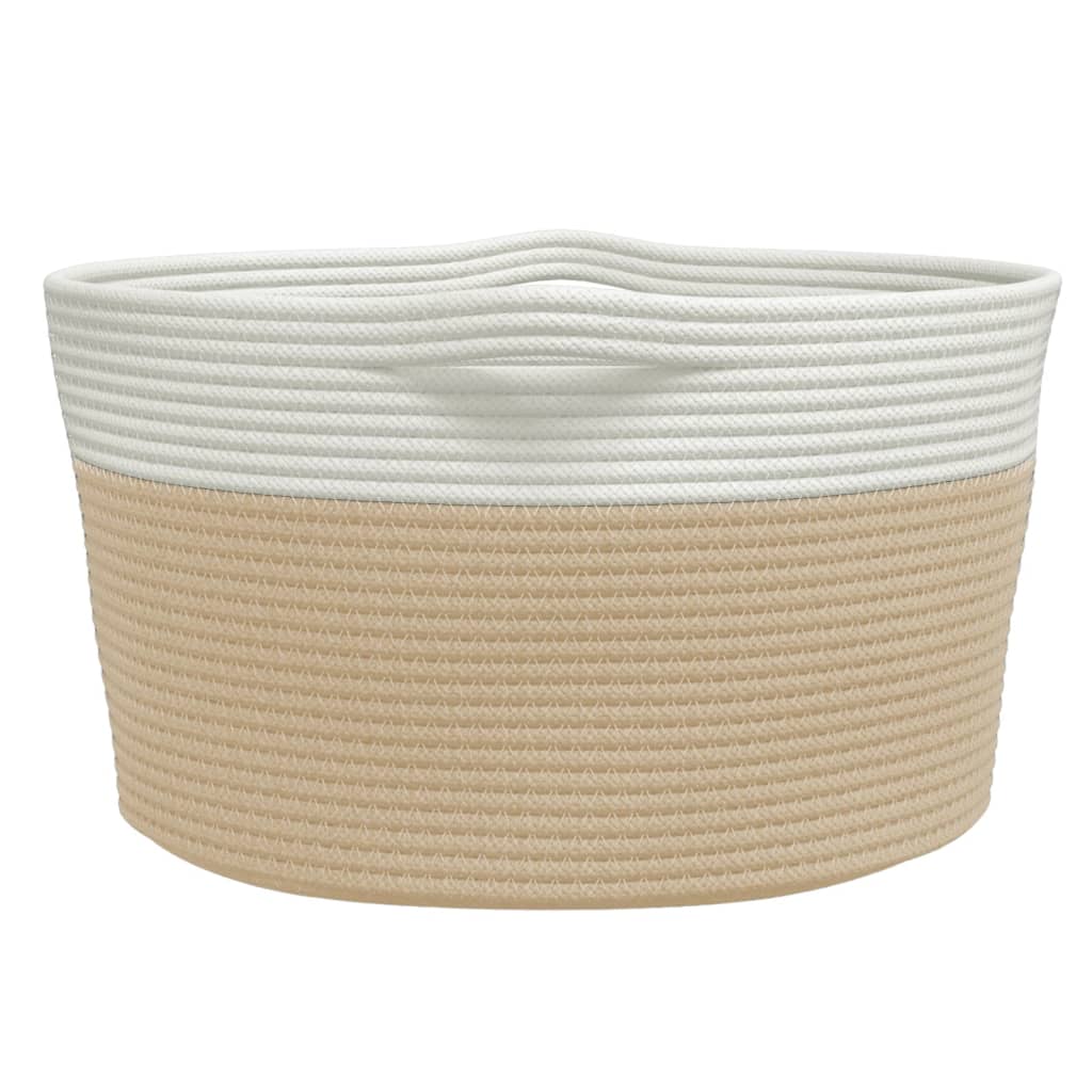 Opbergmand Ø 40x25 cm katoen beige en wit is nu te koop bij PeponiXL, paradijselijk wonen!