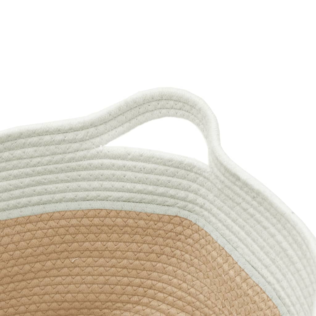 Opbergmand Ø 40x25 cm katoen beige en wit is nu te koop bij PeponiXL, paradijselijk wonen!
