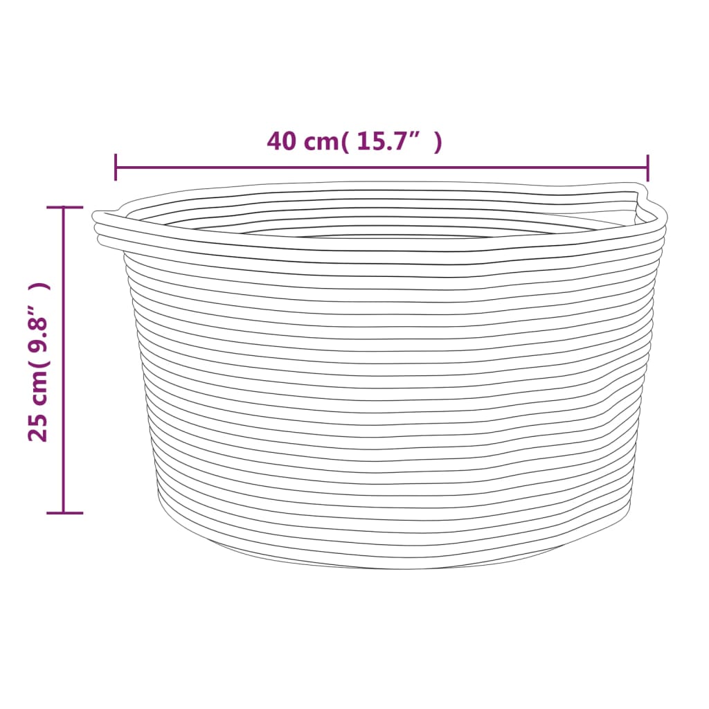Opbergmand Ø 40x25 cm katoen beige en wit is nu te koop bij PeponiXL, paradijselijk wonen!