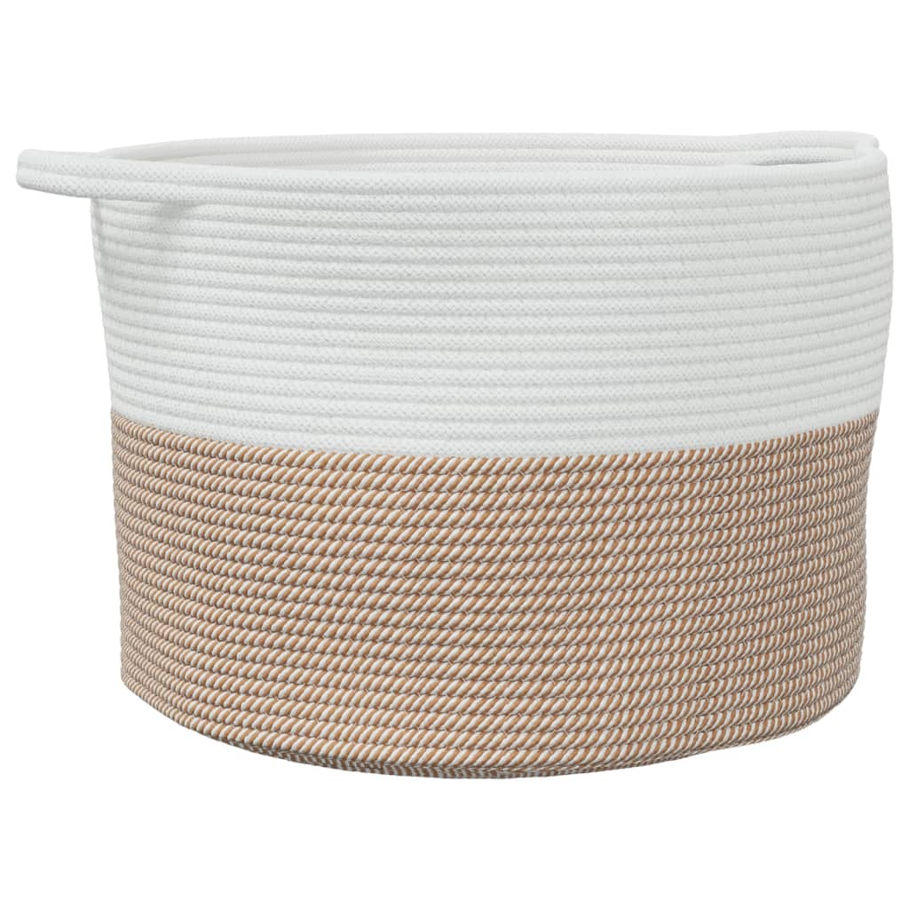 Wasmand Ø 55x36 cm katoen bruin en wit is nu te koop bij PeponiXL, paradijselijk wonen!