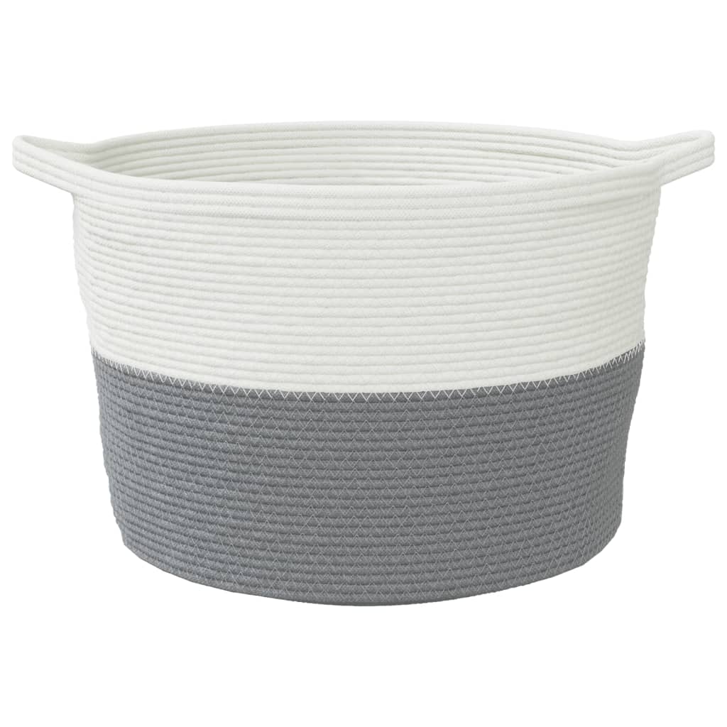 Wasmand Ø 60x36 cm katoen grijs en wit is nu te koop bij PeponiXL, paradijselijk wonen!