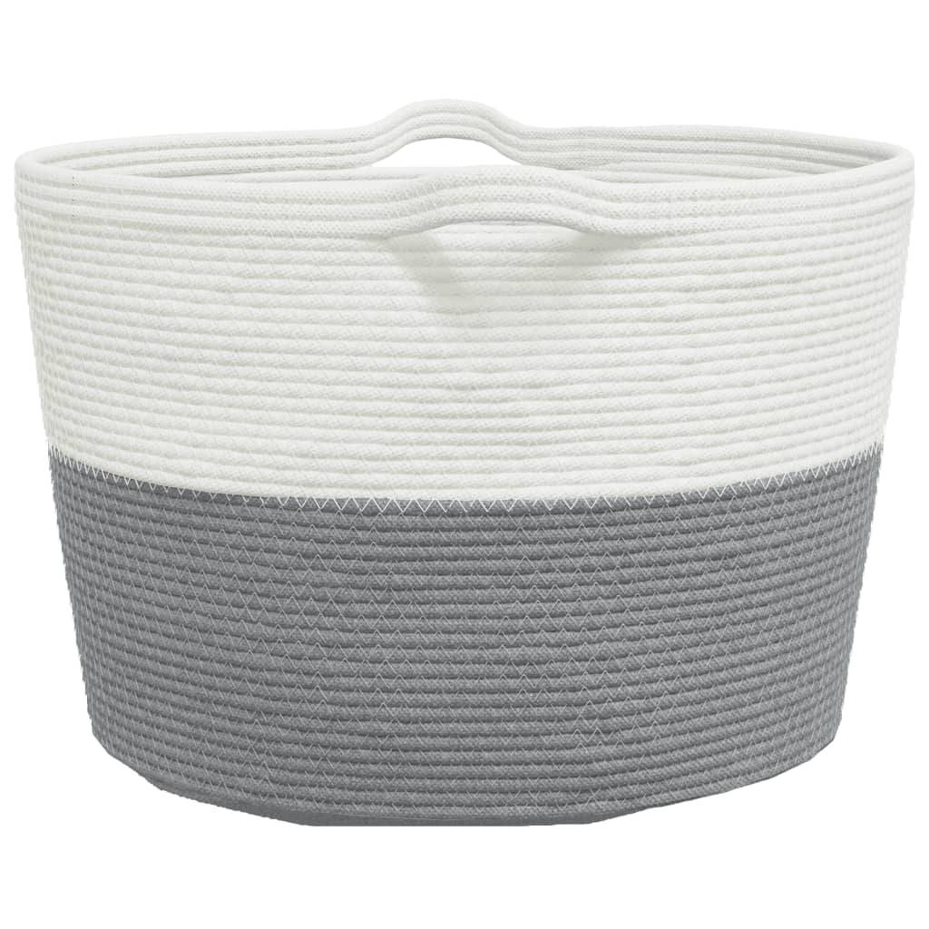 Wasmand Ø 60x36 cm katoen grijs en wit is nu te koop bij PeponiXL, paradijselijk wonen!