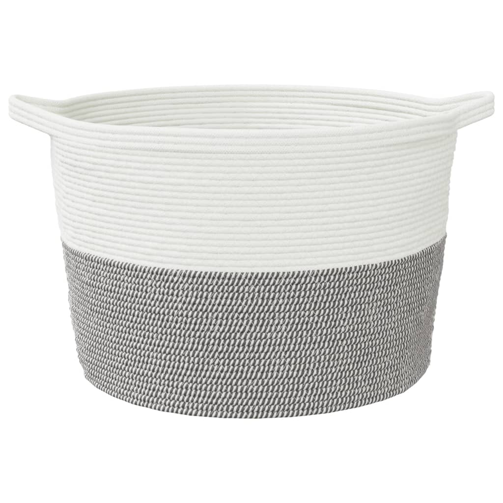 Wasmand Ø 60x36 cm katoen grijs en wit is nu te koop bij PeponiXL, paradijselijk wonen!