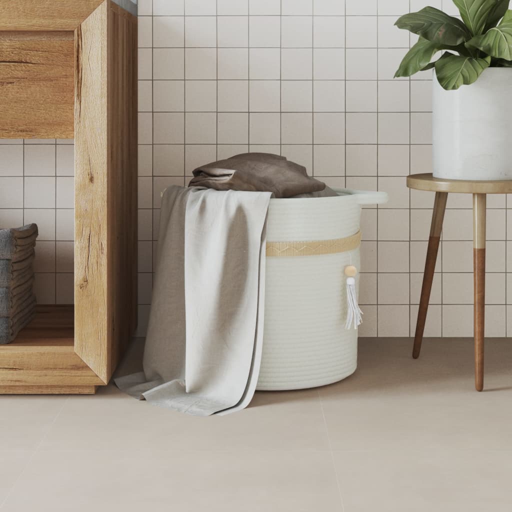 Opbergmand Ø 38x36 cm katoen wit is nu te koop bij PeponiXL, paradijselijk wonen!