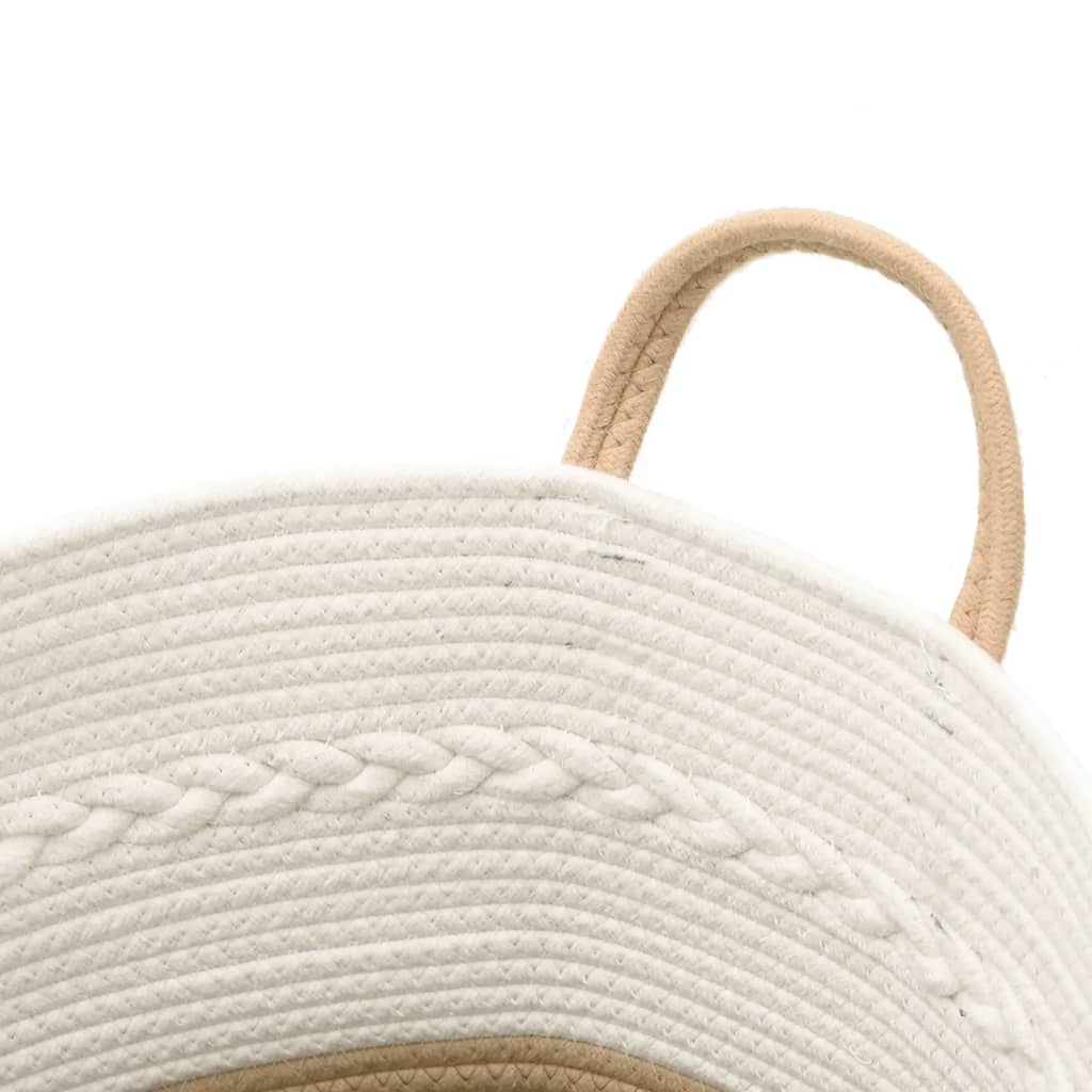 Opbergmand Ø 43x38 cm katoen beige en wit is nu te koop bij PeponiXL, paradijselijk wonen!