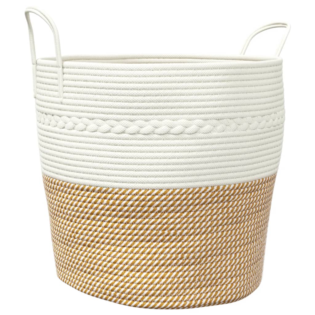 Opbergmand Ø 43x38 cm katoen bruin en wit is nu te koop bij PeponiXL, paradijselijk wonen!
