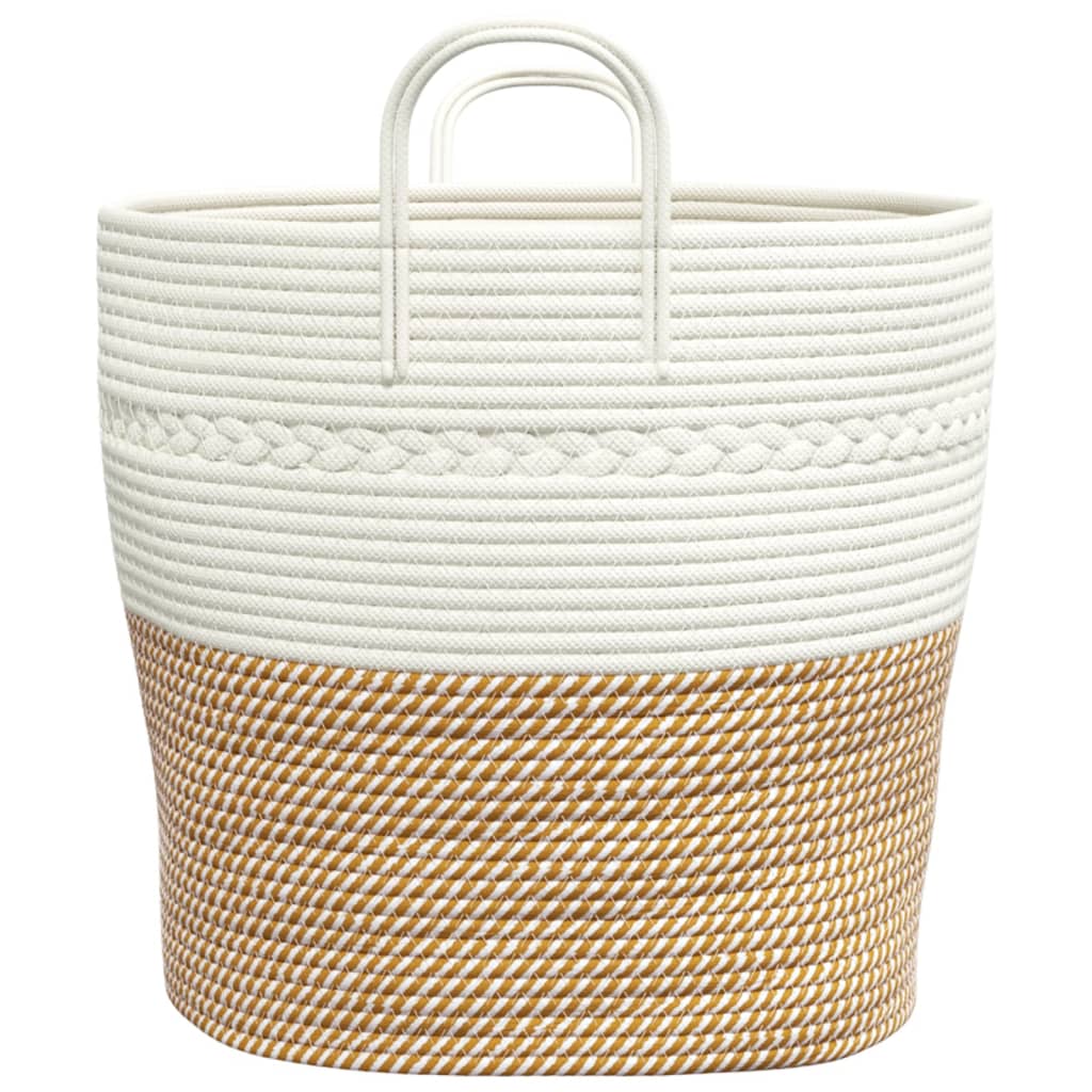 Opbergmand Ø 43x38 cm katoen bruin en wit is nu te koop bij PeponiXL, paradijselijk wonen!