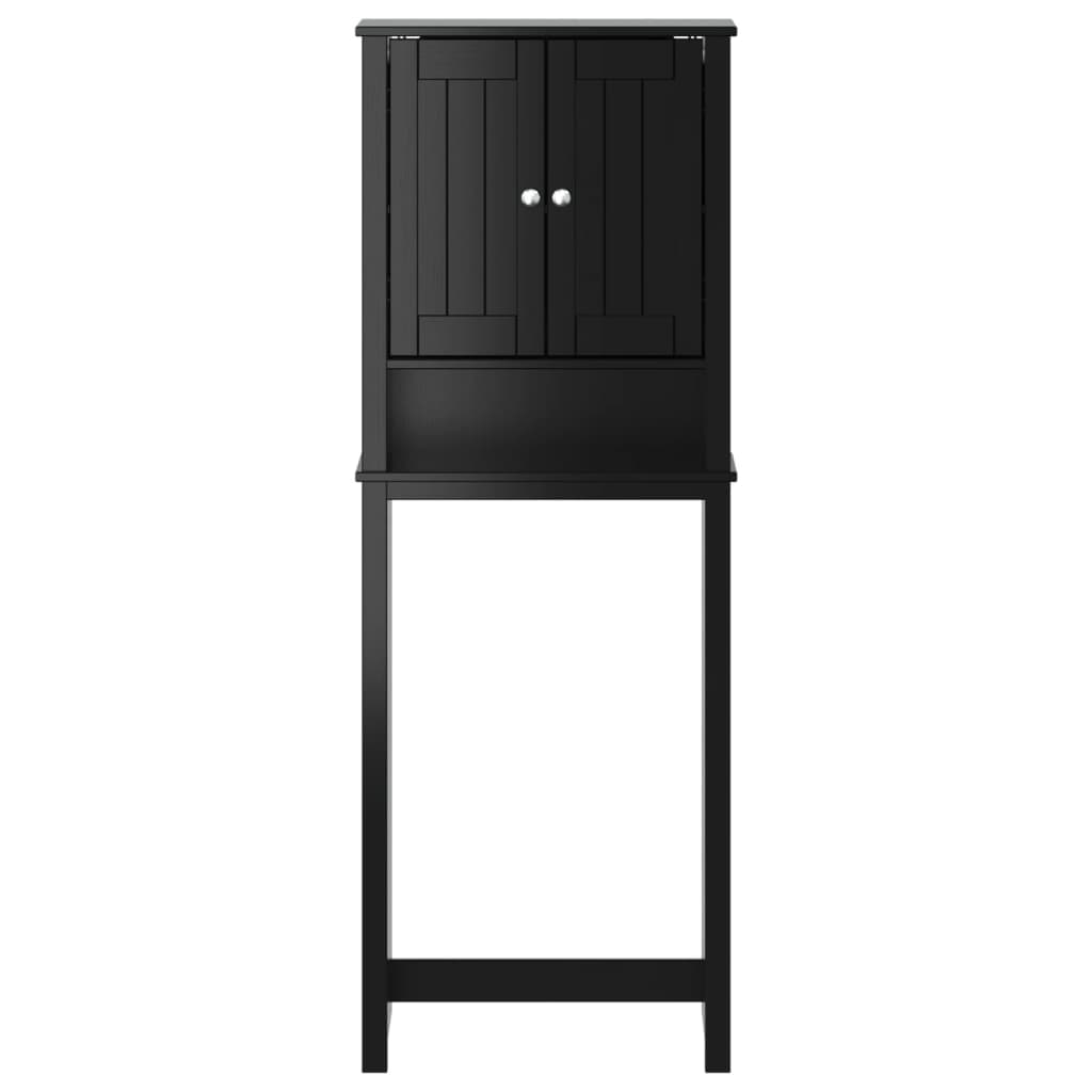 Toiletmeubel BERG 60x27x164,5 cm massief hout zwart is nu te koop bij PeponiXL, paradijselijk wonen!