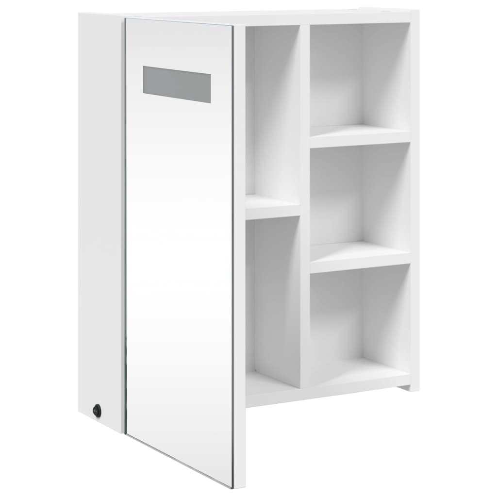 Badkamerkast met spiegel en LED 45x13x52 cm wit is nu te koop bij PeponiXL, paradijselijk wonen!