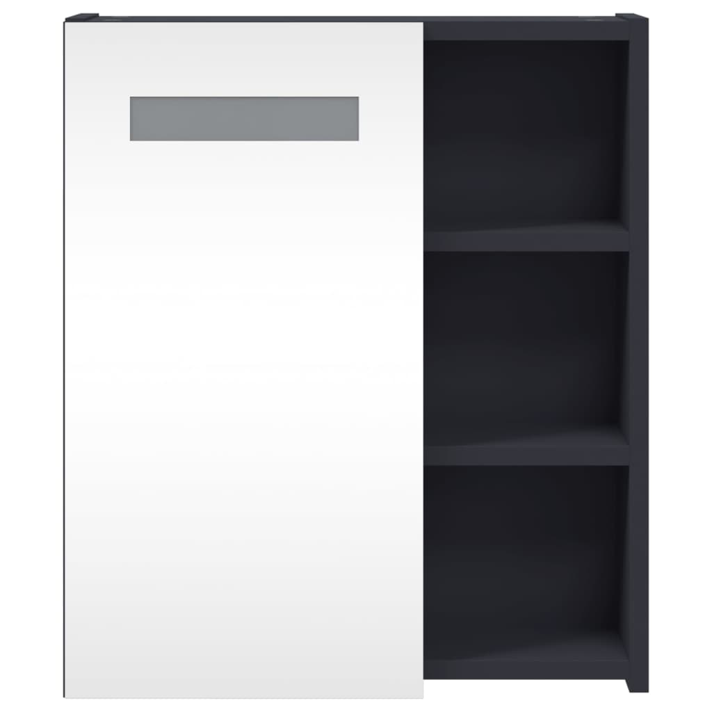 Badkamerkast met spiegel en LED 45x13x52 cm grijs is nu te koop bij PeponiXL, paradijselijk wonen!
