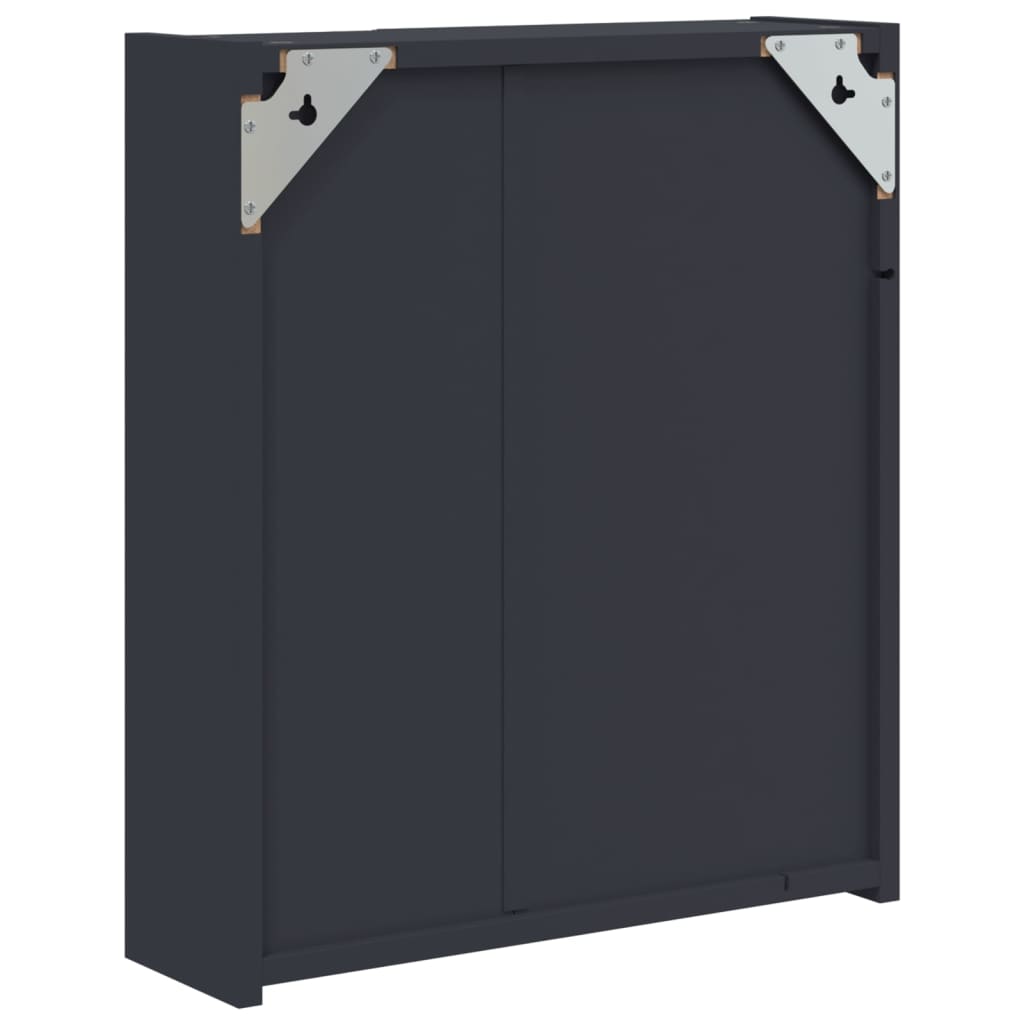 Badkamerkast met spiegel en LED 45x13x52 cm grijs is nu te koop bij PeponiXL, paradijselijk wonen!