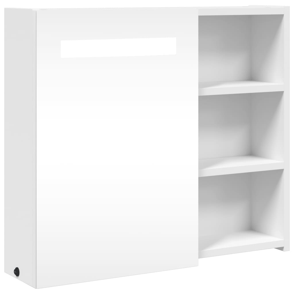 Badkamerkast met spiegel en LED 60x13x52 cm wit is nu te koop bij PeponiXL, paradijselijk wonen!