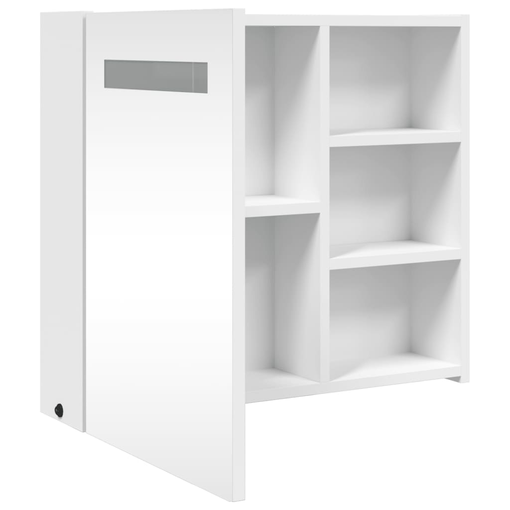 Badkamerkast met spiegel en LED 60x13x52 cm wit is nu te koop bij PeponiXL, paradijselijk wonen!