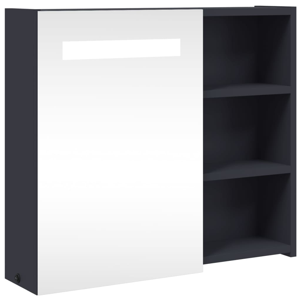 Badkamerkast met spiegel en LED 60x13x52 cm grijs is nu te koop bij PeponiXL, paradijselijk wonen!