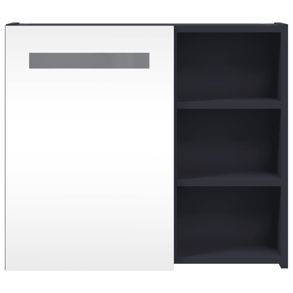 Badkamerkast met spiegel en LED 60x13x52 cm grijs is nu te koop bij PeponiXL, paradijselijk wonen!