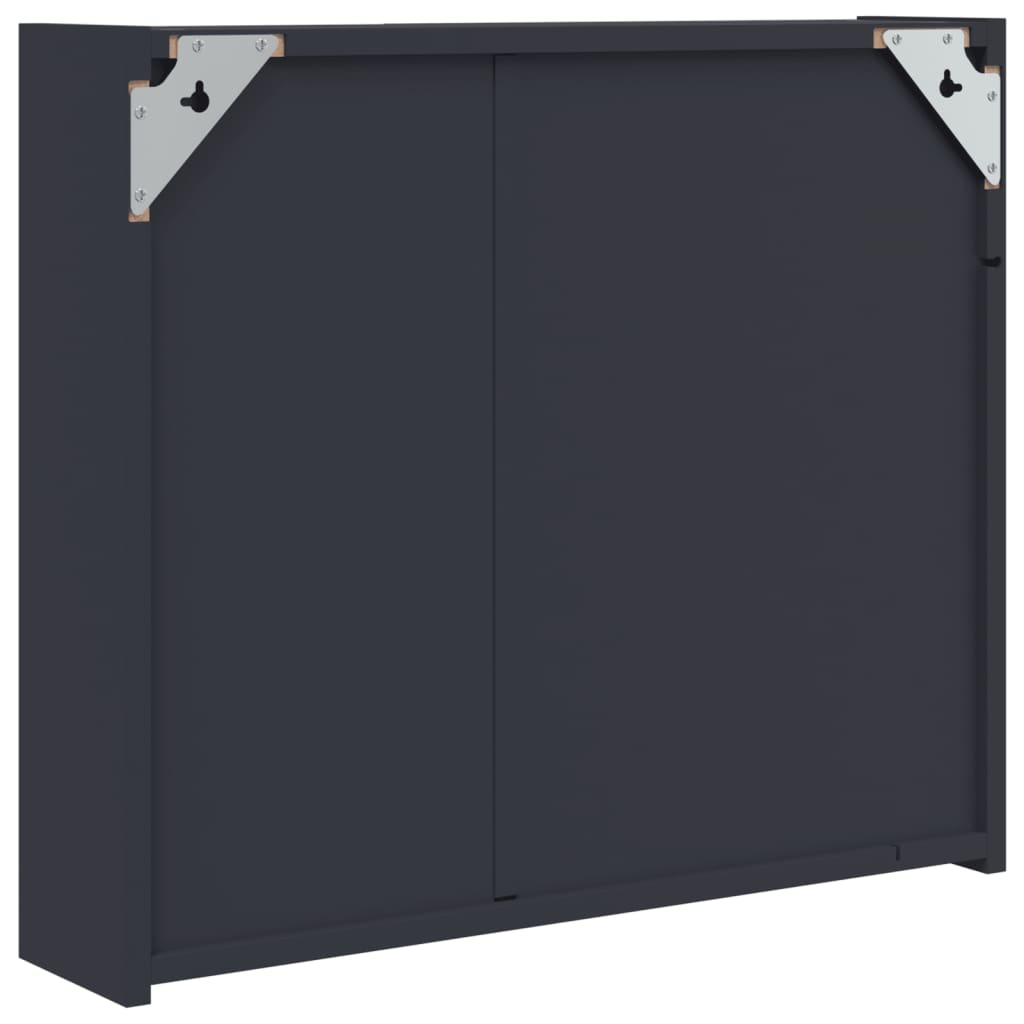 Badkamerkast met spiegel en LED 60x13x52 cm grijs is nu te koop bij PeponiXL, paradijselijk wonen!