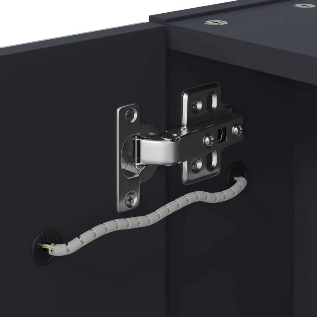 Badkamerkast met spiegel en LED 60x13x52 cm grijs is nu te koop bij PeponiXL, paradijselijk wonen!