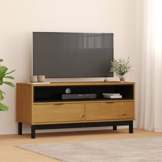 TV-meubel FLAM 110x40x50 cm massief grenenhout is nu te koop bij PeponiXL, paradijselijk wonen!