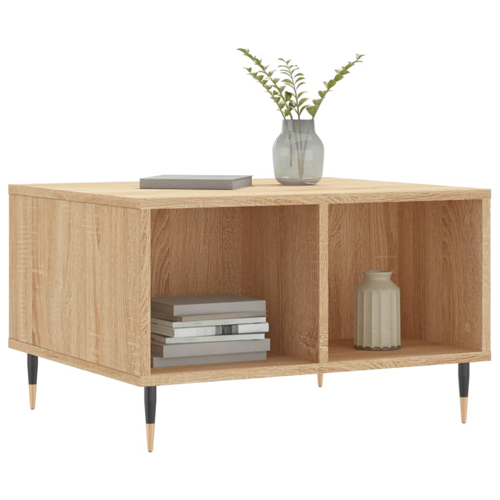 Salontafel 60x50x36,5 cm bewerkt hout sonoma eikenkleurig is nu te koop bij PeponiXL, paradijselijk wonen!