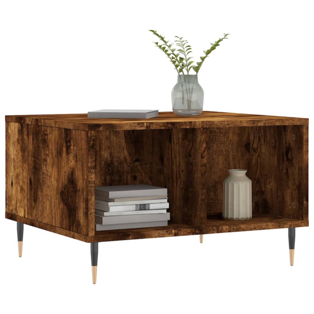 Salontafel 60x50x36,5 cm bewerkt hout gerookt eikenkleurig is nu te koop bij PeponiXL, paradijselijk wonen!