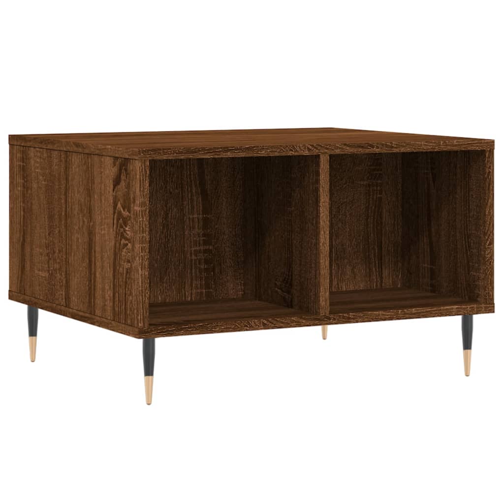 Salontafel 60x50x36,5 cm bewerkt hout bruin eikenkleur is nu te koop bij PeponiXL, paradijselijk wonen!
