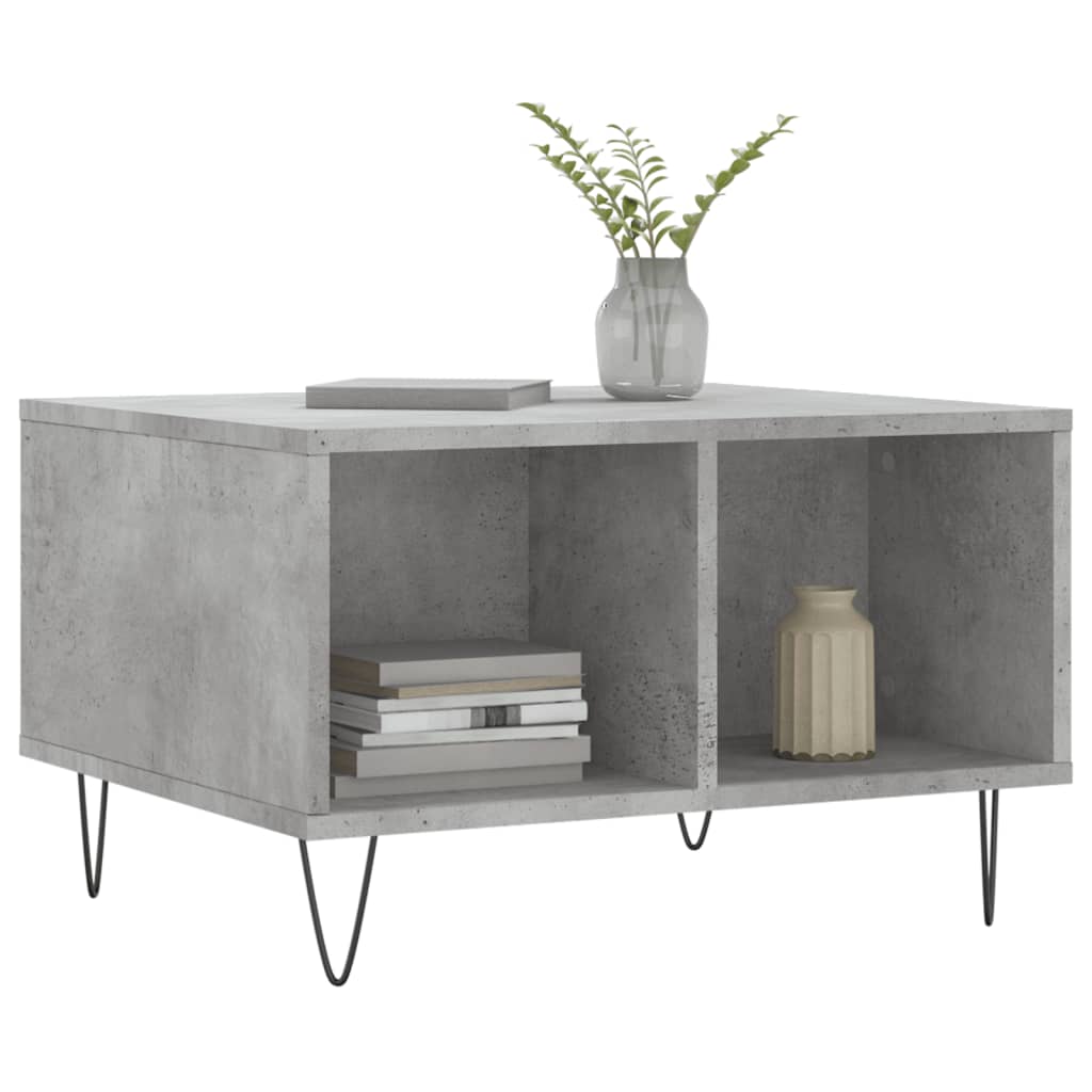 Salontafel 60x50x36,5 cm bewerkt hout betongrijs is nu te koop bij PeponiXL, paradijselijk wonen!