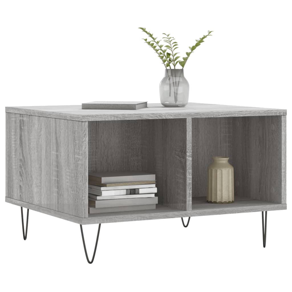 Salontafel 60x50x36,5 cm bewerkt hout grijs is nu te koop bij PeponiXL, paradijselijk wonen!
