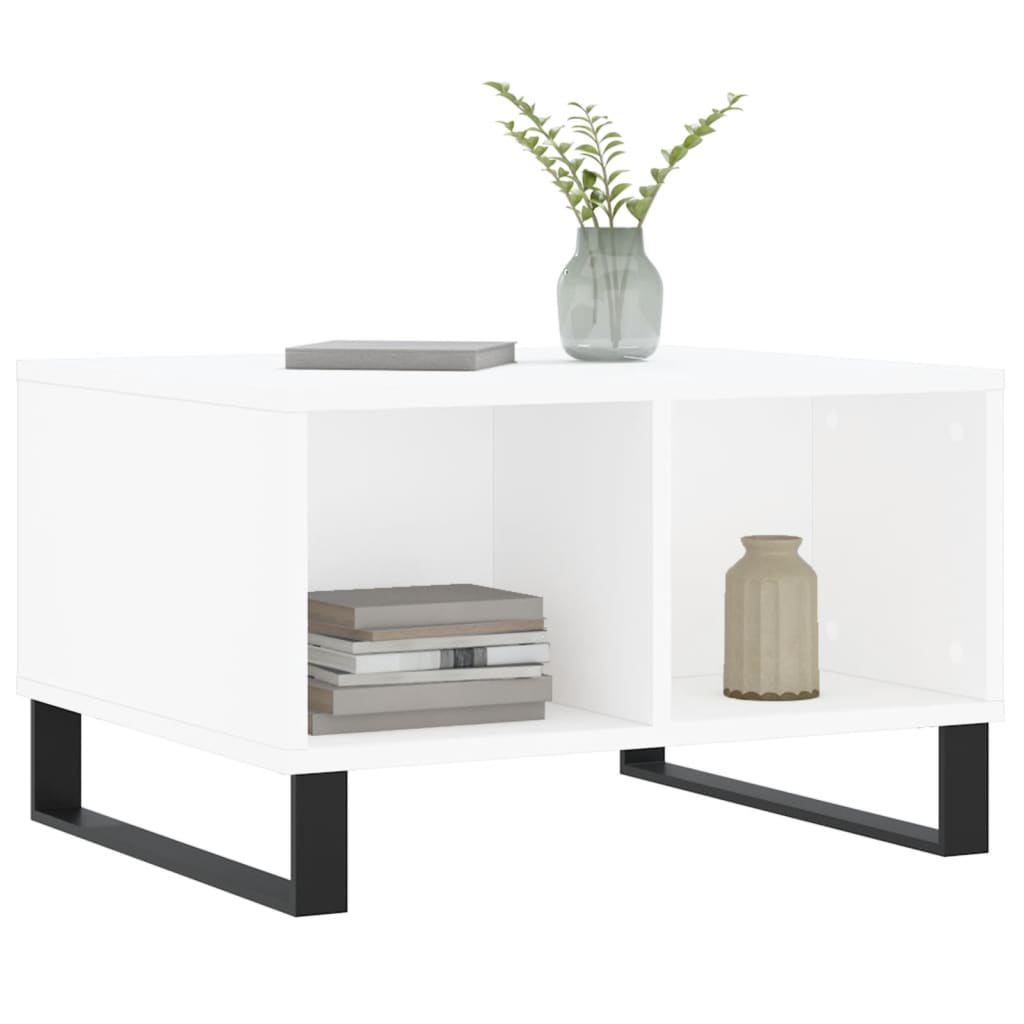 Salontafel 60x50x36,5 cm bewerkt hout wit is nu te koop bij PeponiXL, paradijselijk wonen!