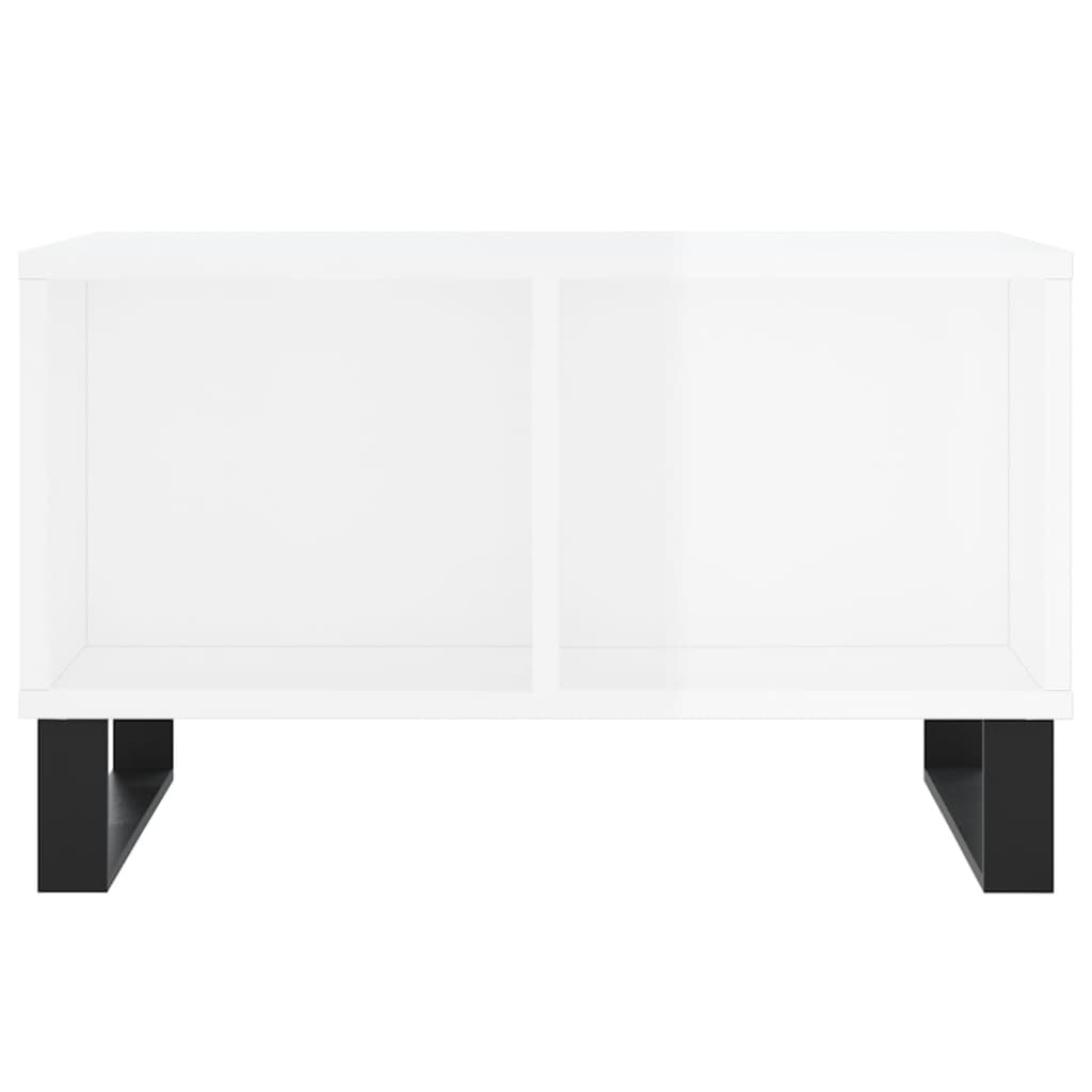 Salontafel 60x50x36,5 cm bewerkt hout hoogglans wit is nu te koop bij PeponiXL, paradijselijk wonen!