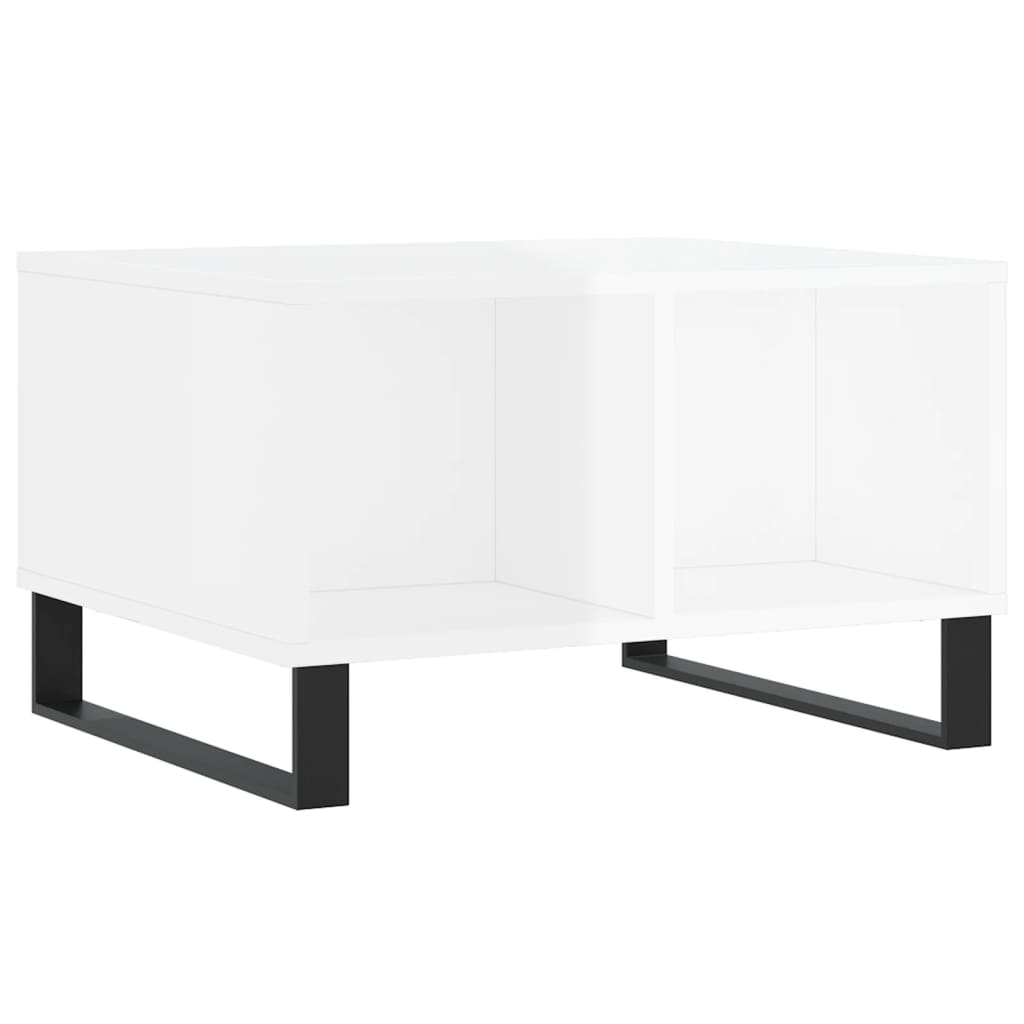 Salontafel 60x50x36,5 cm bewerkt hout hoogglans wit is nu te koop bij PeponiXL, paradijselijk wonen!