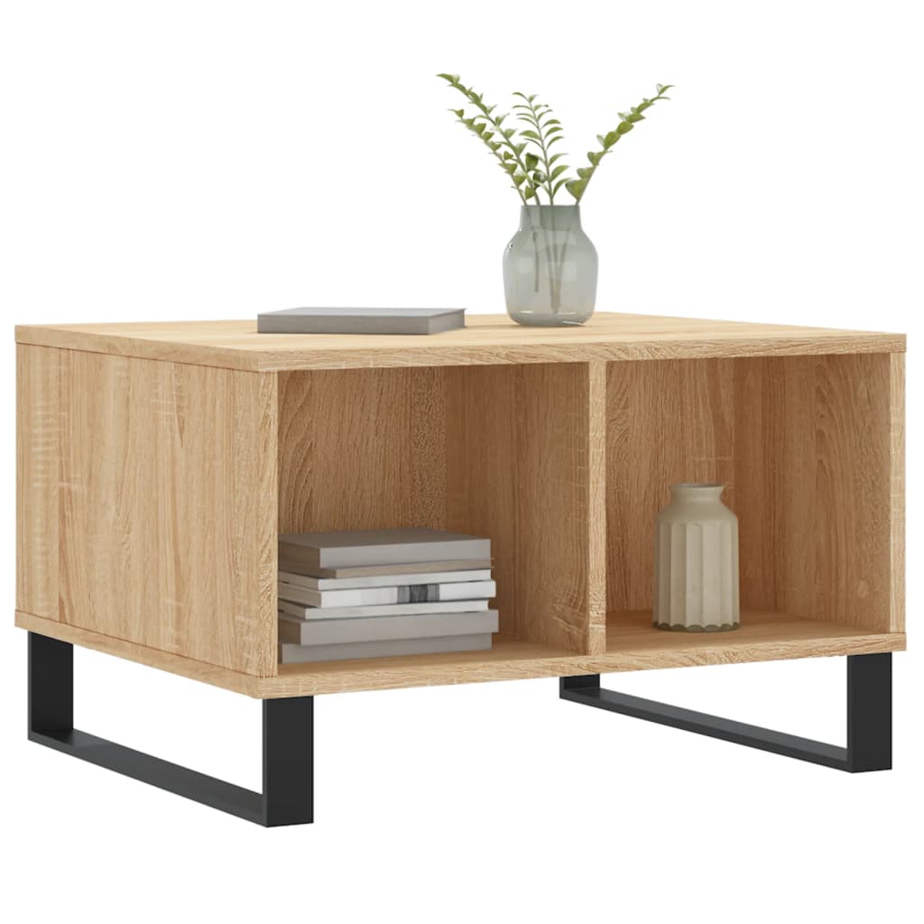 Salontafel 60x50x36,5 cm bewerkt hout sonoma eikenkleurig is nu te koop bij PeponiXL, paradijselijk wonen!