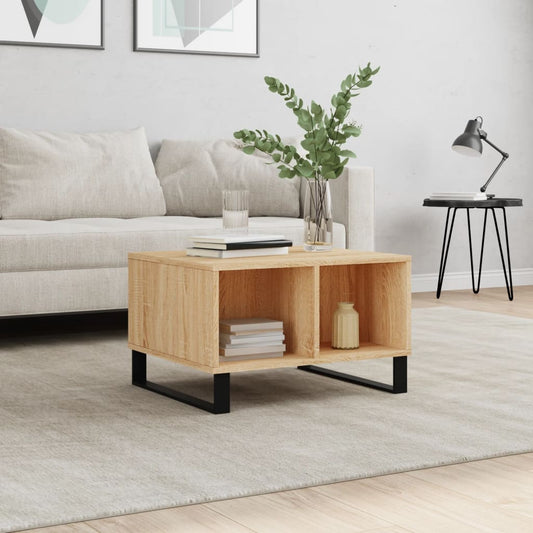 Salontafel 60x50x36,5 cm bewerkt hout sonoma eikenkleurig is nu te koop bij PeponiXL, paradijselijk wonen!