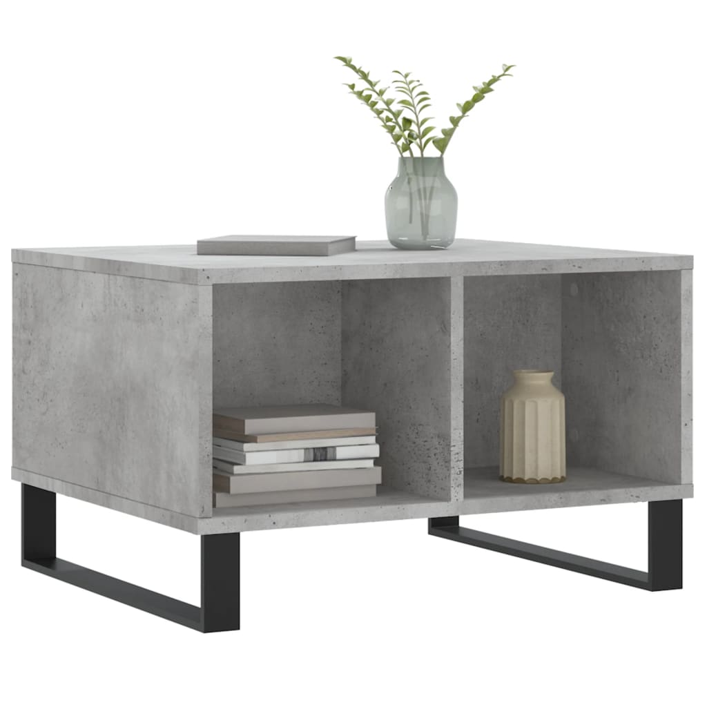 Salontafel 60x50x36,5 cm bewerkt hout betongrijs is nu te koop bij PeponiXL, paradijselijk wonen!