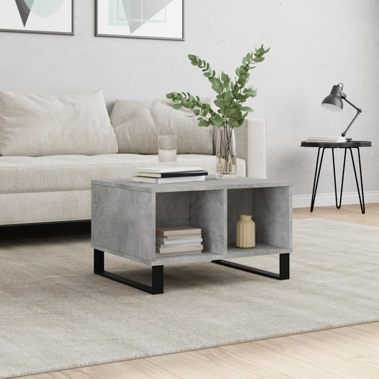 Salontafel 60x50x36,5 cm bewerkt hout betongrijs is nu te koop bij PeponiXL, paradijselijk wonen!