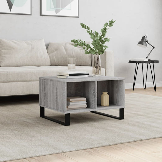 Salontafel 60x50x36,5 cm bewerkt hout grijs is nu te koop bij PeponiXL, paradijselijk wonen!