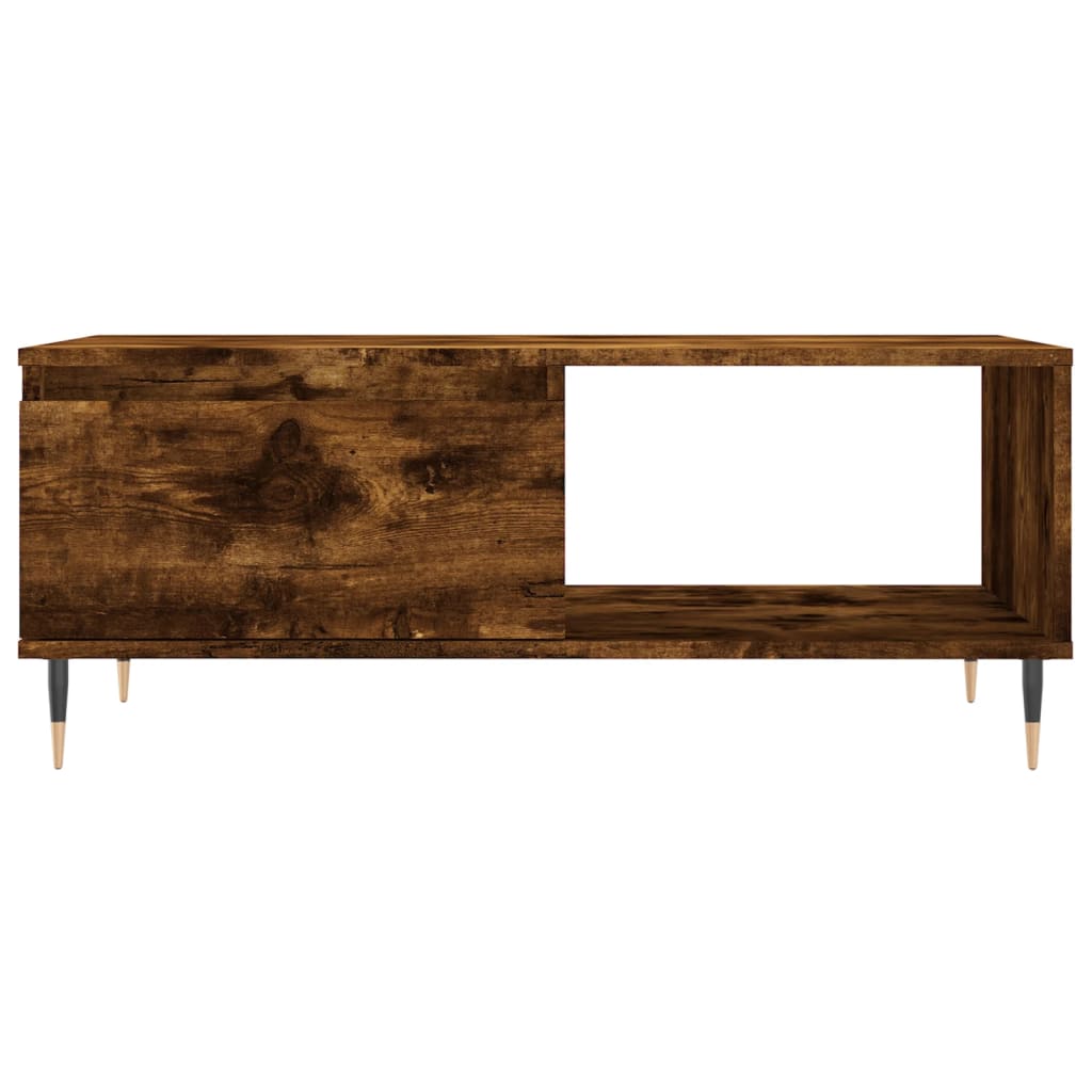 Salontafel 90x50x36,5 cm bewerkt hout gerookt eikenkleurig is nu te koop bij PeponiXL, paradijselijk wonen!