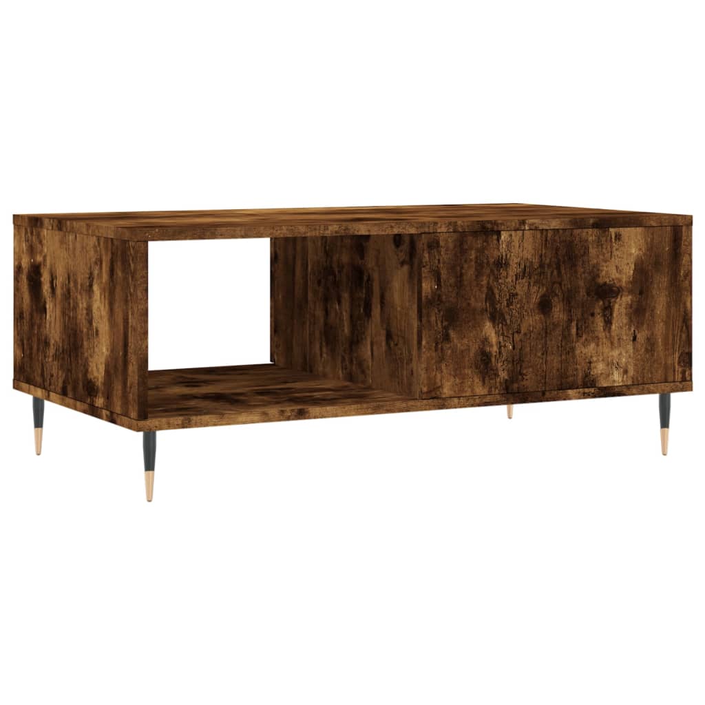 Salontafel 90x50x36,5 cm bewerkt hout gerookt eikenkleurig is nu te koop bij PeponiXL, paradijselijk wonen!