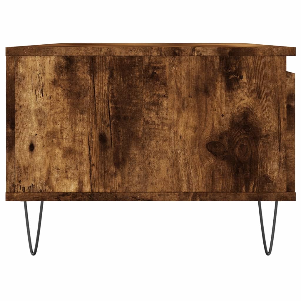 Salontafel 90x50x36,5 cm bewerkt hout gerookt eikenkleurig is nu te koop bij PeponiXL, paradijselijk wonen!