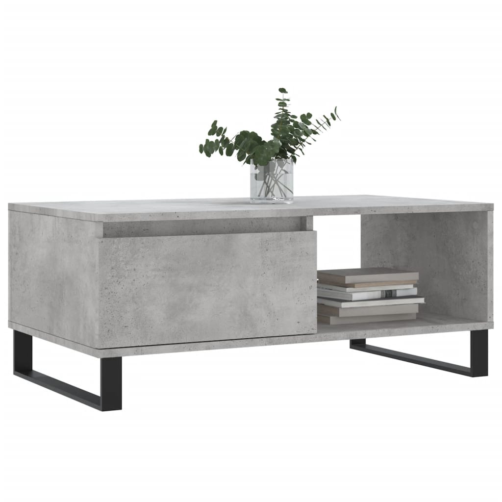 Salontafel 90x50x36,5 cm bewerkt hout betongrijs is nu te koop bij PeponiXL, paradijselijk wonen!