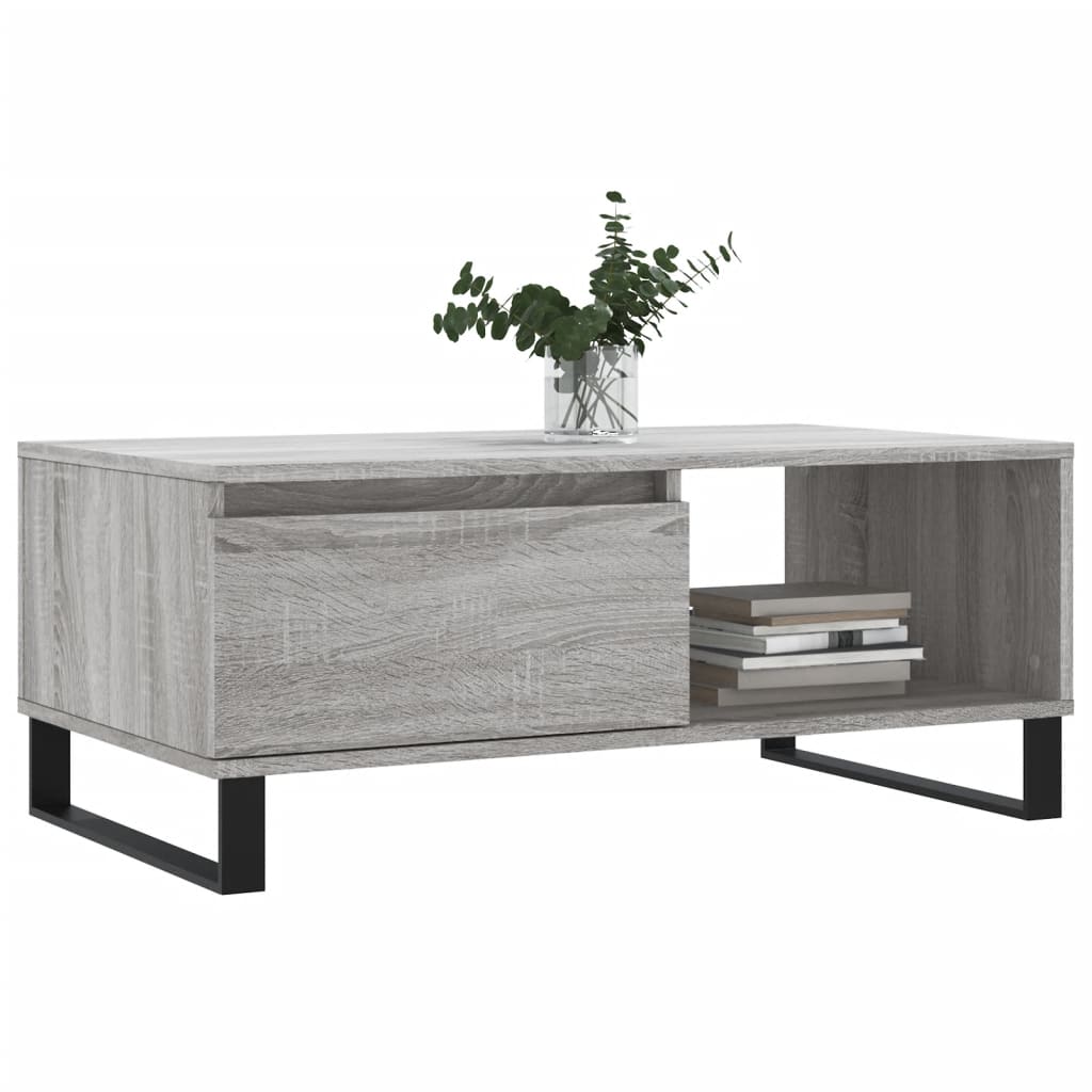 Salontafel 90x50x36,5 cm bewerkt hout grijs sonoma is nu te koop bij PeponiXL, paradijselijk wonen!