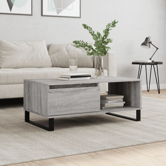 Salontafel 90x50x36,5 cm bewerkt hout grijs sonoma is nu te koop bij PeponiXL, paradijselijk wonen!
