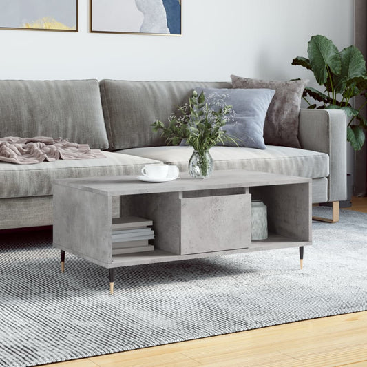 Salontafel 90x50x36,5 cm bewerkt hout betongrijs is nu te koop bij PeponiXL, paradijselijk wonen!