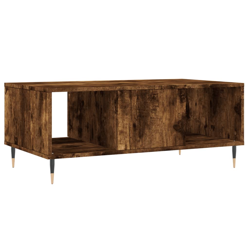 Salontafel 90x50x36,5 cm bewerkt hout gerookt eikenkleurig is nu te koop bij PeponiXL, paradijselijk wonen!