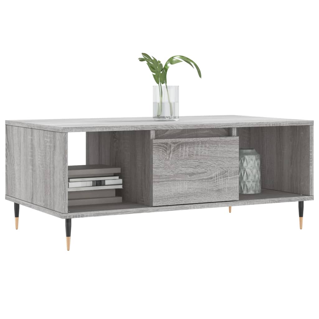 Salontafel 90x50x36,5 cm bewerkt hout grijs sonoma is nu te koop bij PeponiXL, paradijselijk wonen!