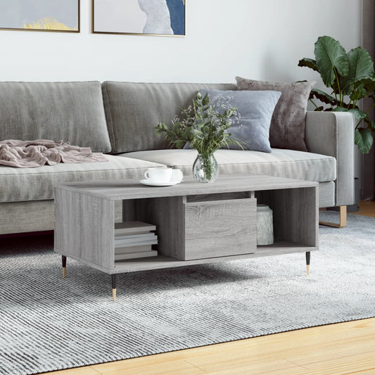 Salontafel 90x50x36,5 cm bewerkt hout grijs sonoma is nu te koop bij PeponiXL, paradijselijk wonen!
