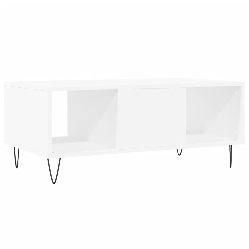 Salontafel 90x50x36,5 cm bewerkt hout wit is nu te koop bij PeponiXL, paradijselijk wonen!
