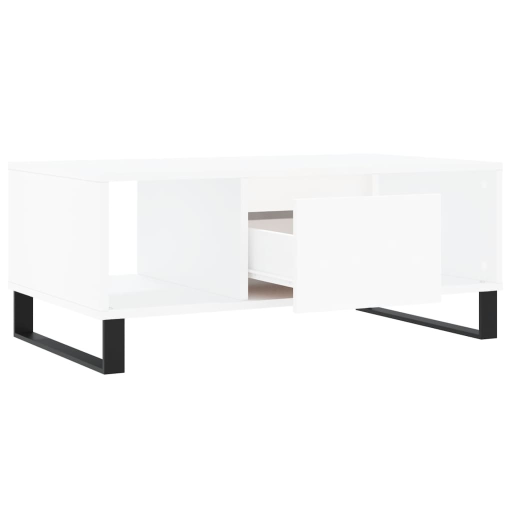 Salontafel 90x50x36,5 cm bewerkt hout wit is nu te koop bij PeponiXL, paradijselijk wonen!