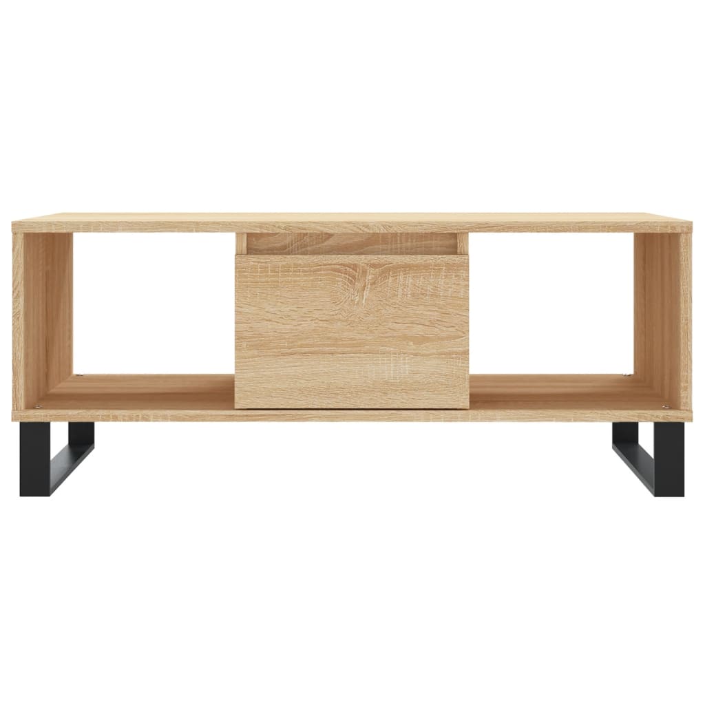 Salontafel 90x50x36,5 cm bewerkt hout sonoma eikenkleurig is nu te koop bij PeponiXL, paradijselijk wonen!