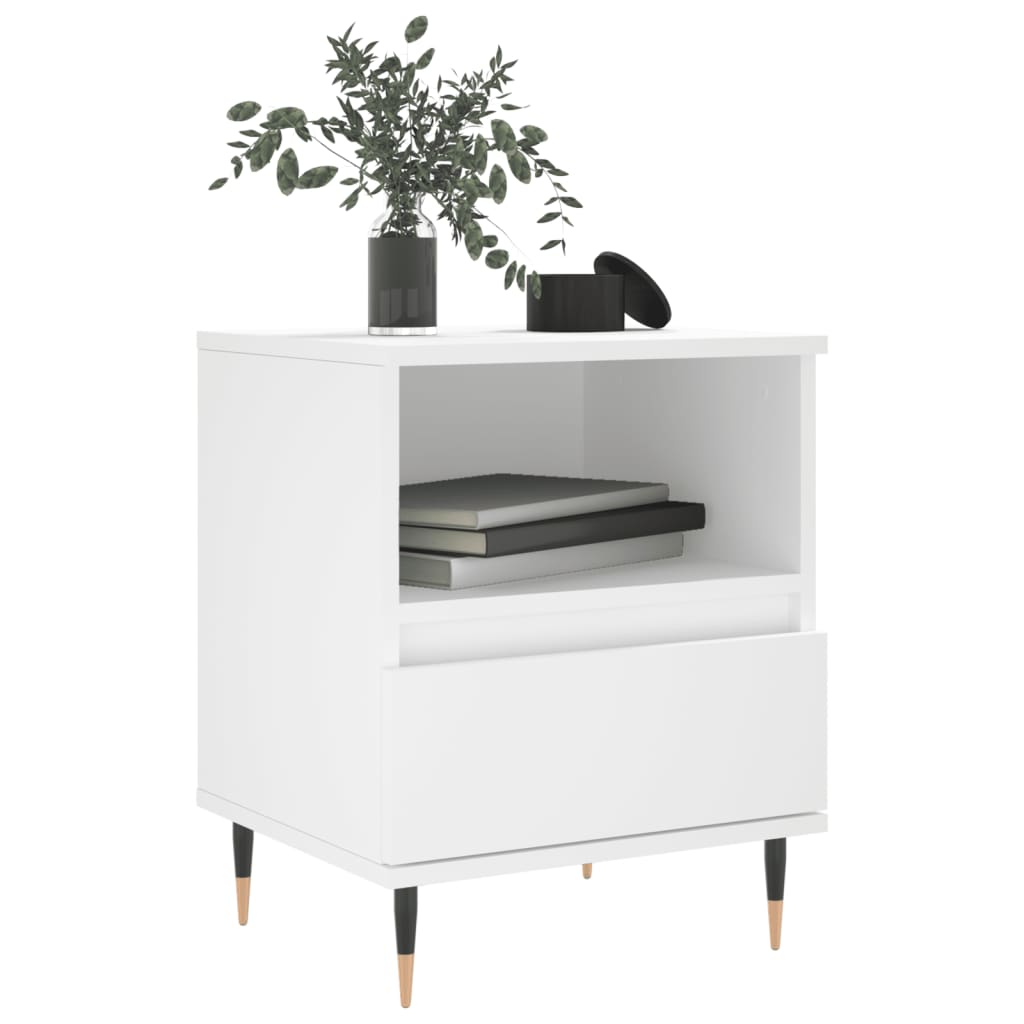 Nachtkastjes 2 st 40x35x50 cm bewerkt hout wit is nu te koop bij PeponiXL, paradijselijk wonen!