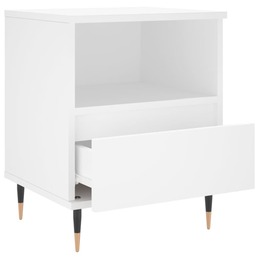 Nachtkastjes 2 st 40x35x50 cm bewerkt hout wit is nu te koop bij PeponiXL, paradijselijk wonen!